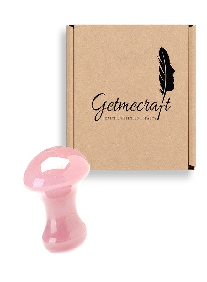 Getmecraft Handmade Natural Rose Quartz Gua Sha Guasha Scraping Massage Tool/Mushroom-Shape Guasha Board for Spa Relaxing - Image 1