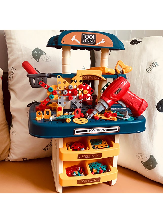 Children's Play Screw Tool Table Simulation Maintenance Toolbox Electric Drill Screwdriver Repair Assembly Toys-Color:Double-sided Tool Table - Image 2