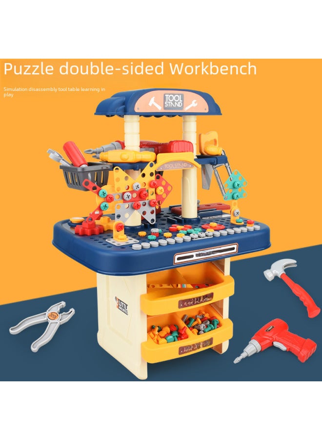 Children's Play Screw Tool Table Simulation Maintenance Toolbox Electric Drill Screwdriver Repair Assembly Toys-Color:Double-sided Tool Table - Image 3