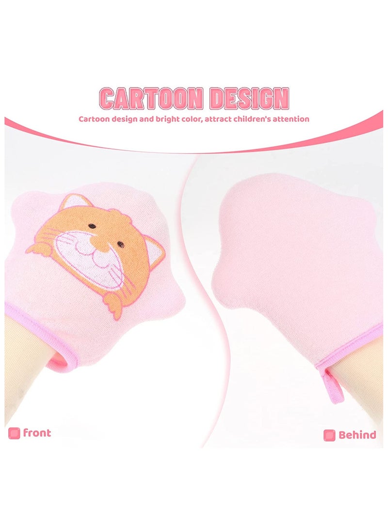 Excefore - Baby Bath Gloves 3pcs Shower Foaming Sponge Body Cleansing Scrub, Soft Sponge Bath Towel For Infant Toddler - Image 1