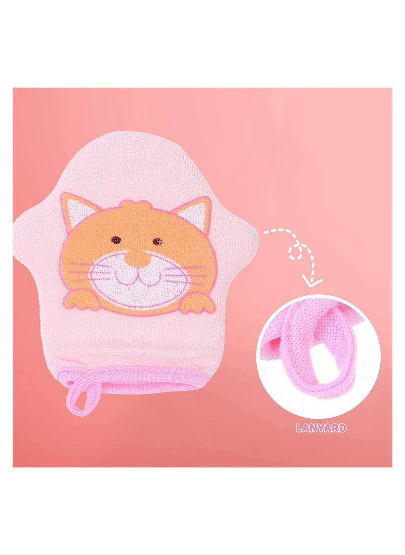 Excefore - Baby Bath Gloves 3pcs Shower Foaming Sponge Body Cleansing Scrub, Soft Sponge Bath Towel For Infant Toddler - Image 1