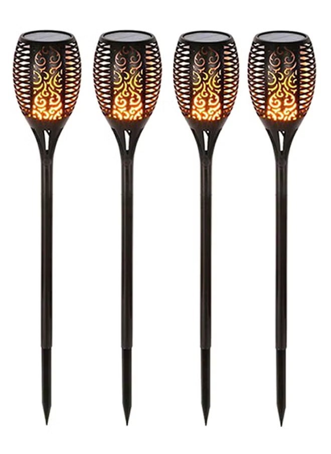 Generic 4-Piece Solar Powered Flame Lamp Torch Light Set Black 50 centimeter  - Image 1