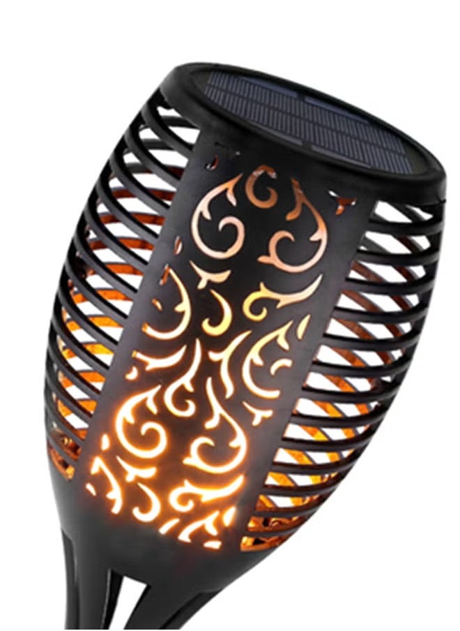 Generic 4-Piece Solar Powered Flame Lamp Torch Light Set Black 50 centimeter  - Image 2