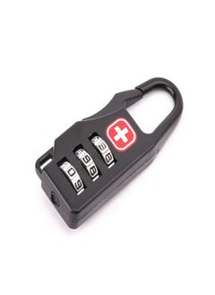 Generic 3-Combination Travel Suitcase Code Lock Compatible with Swiss gear bags Black/Silver  - Image 1