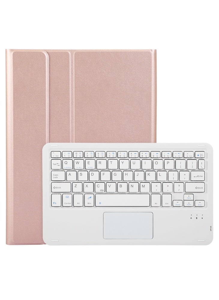غطاء حماية A10B-A لجهاز iPad (2025)/10.9 (2022) مصنوع من الجلد والبولي يوريثان الحراري مع لوحة مفاتيح بلوتوث ولوحة لمس - ذهبي وردي - Image 4