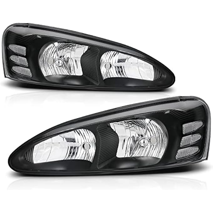 M-AUTO Headlights Assembly Replacement For 2004 2005 2006 2007 2008 Pontiac Grand Prix 2Pc Oe Style LR Headlamps WBlack Housing Clear Corner - Image 2
