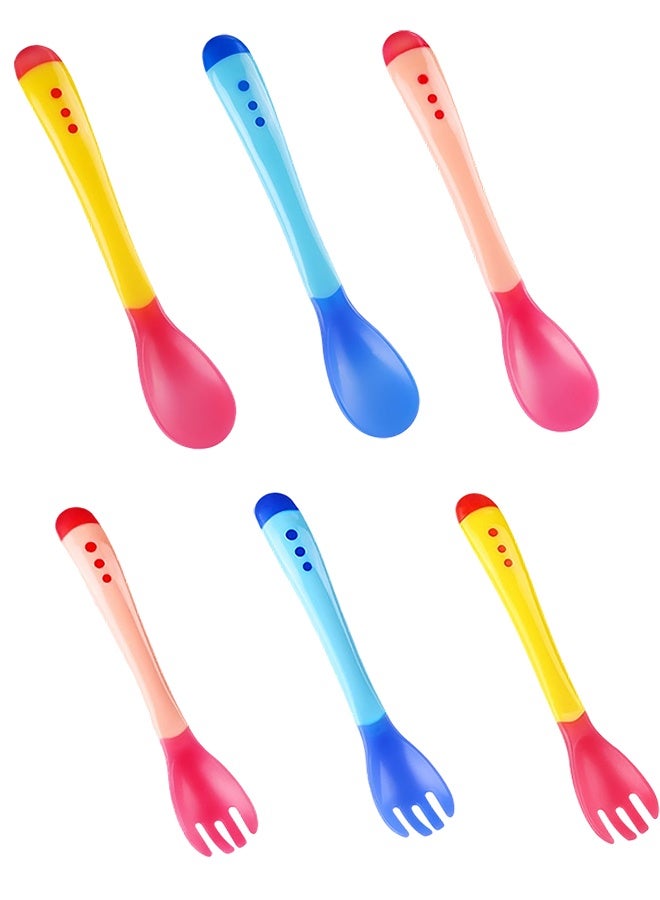 6PCS Color-changing temperature-sensitive baby food spoon Training Feeding Spoons for First Stage 4 Months Toddlers, Infants Utensils Feeding Supplies, Soft Tip Reusable Individually Wrapped - Image 1