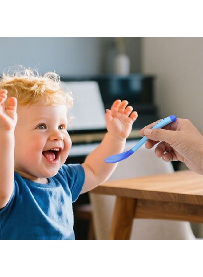 6PCS Color-changing temperature-sensitive baby food spoon Training Feeding Spoons for First Stage 4 Months Toddlers, Infants Utensils Feeding Supplies, Soft Tip Reusable Individually Wrapped - Image 5