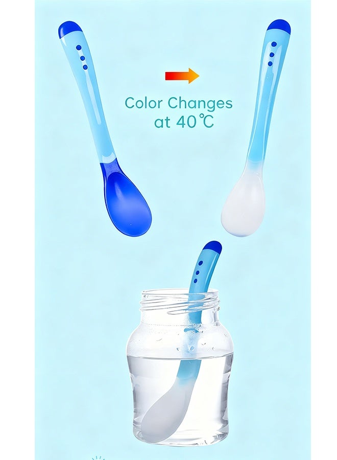 6PCS Color-changing temperature-sensitive baby food spoon Training Feeding Spoons for First Stage 4 Months Toddlers, Infants Utensils Feeding Supplies, Soft Tip Reusable Individually Wrapped - Image 4