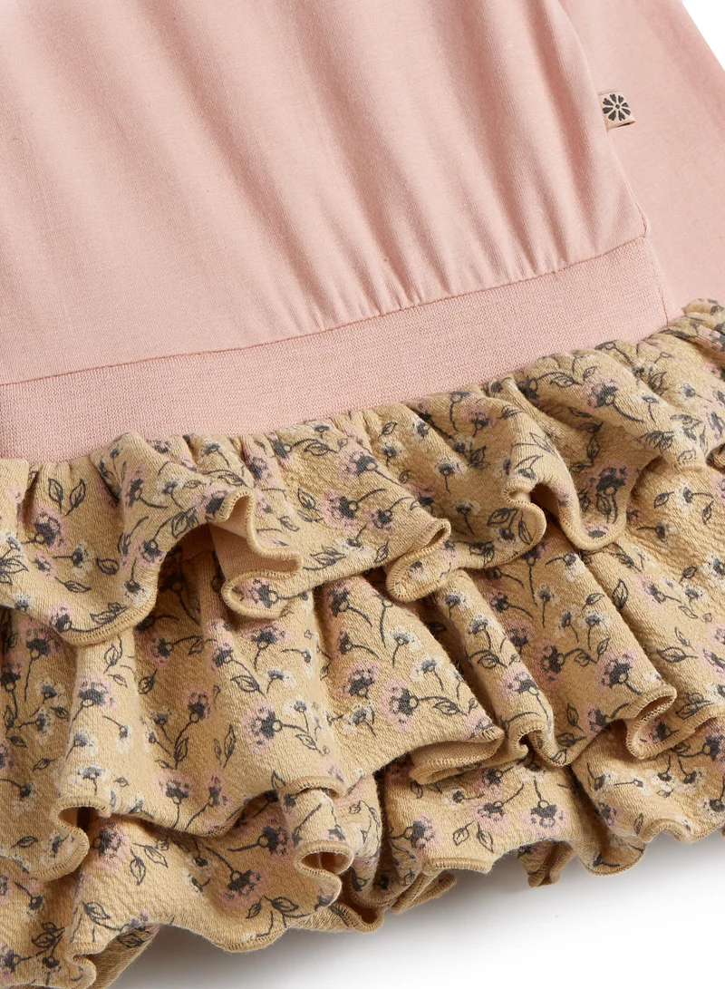 Dirkje Dirkje Pink Frill Dress with matching hair band