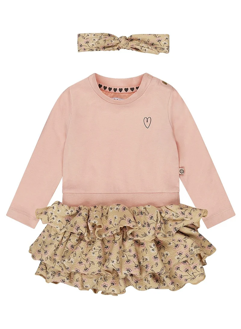 Dirkje Dirkje Pink Frill Dress with matching hair band