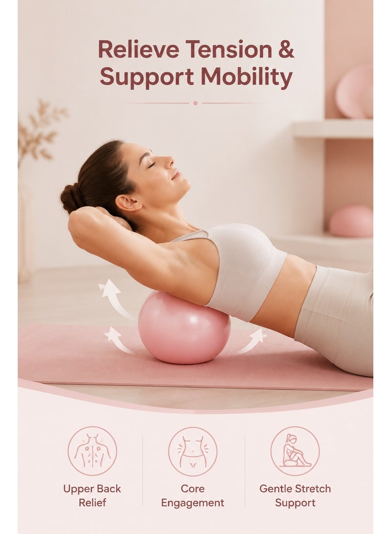 Mini Pilates Ball 25cm, Soft Yoga Exercise Ball for Core Workout, Physical Therapy, Balance Training & Home Gym - Image 4