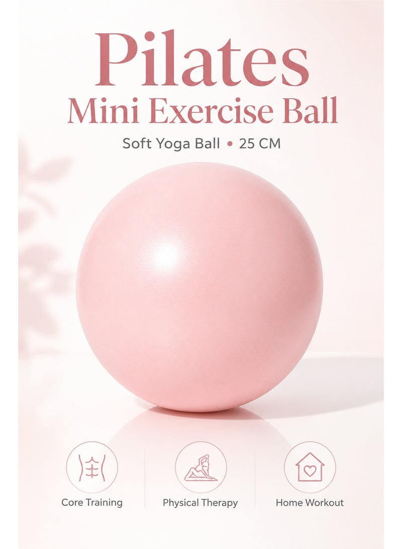 Mini Pilates Ball 25cm, Soft Yoga Exercise Ball for Core Workout, Physical Therapy, Balance Training & Home Gym - Image 1