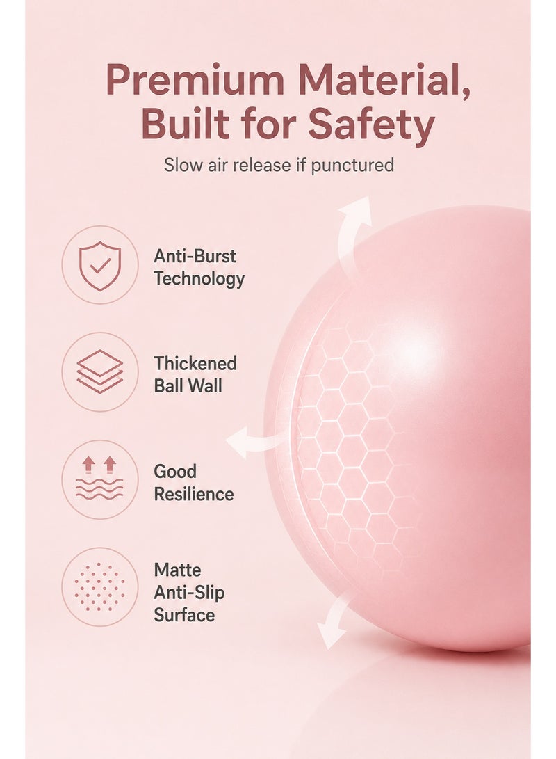 Mini Pilates Ball 25cm, Soft Yoga Exercise Ball for Core Workout, Physical Therapy, Balance Training & Home Gym - Image 5