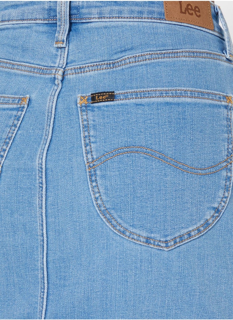 LEE - Button Detail High Waist Denim Skirt - Image 1