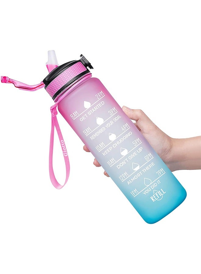 1 Liter Portable Sporting Water Bottle With Straw Eglantine - Image 1