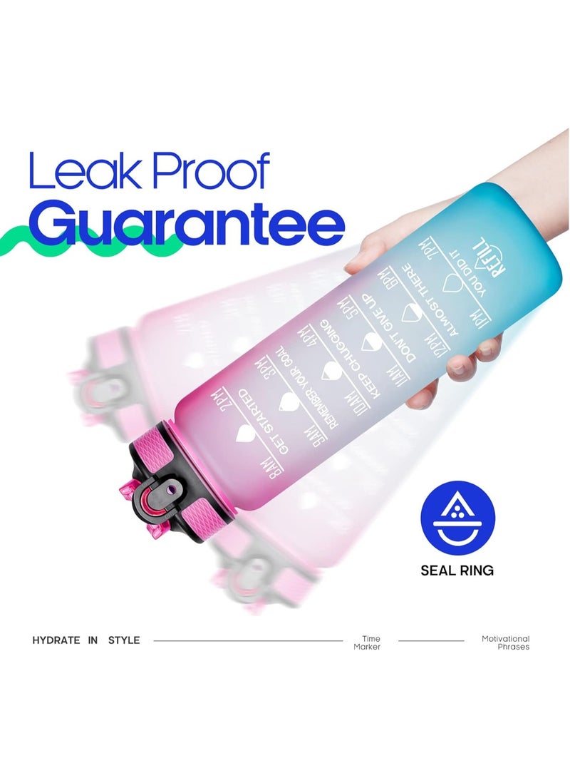 1 Liter Portable Sporting Water Bottle With Straw Eglantine - Image 3
