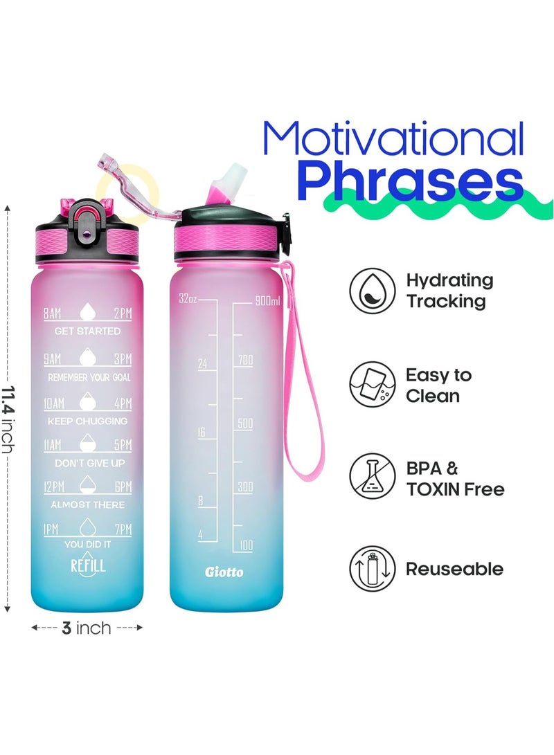 1 Liter Portable Sporting Water Bottle With Straw Eglantine - Image 4