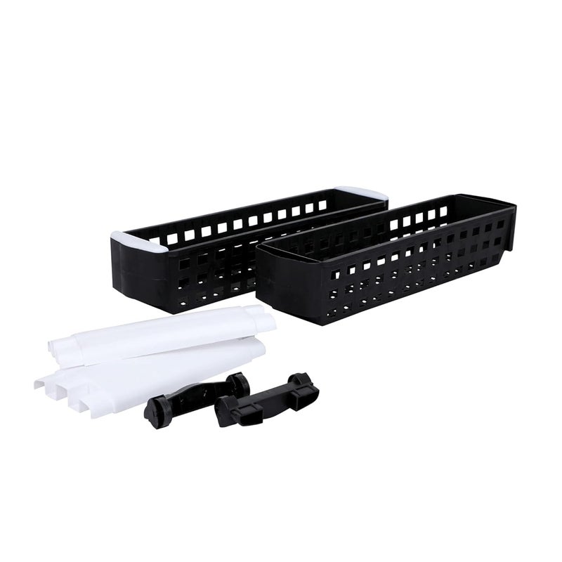 Birdwing NAVRANG Multipurpose Plastic Storage Organizer Slim Rack Shelf with Wheels | Slim Slide Out Kitchen Trolley Rack Holder Storage Organizer for Kitchen (Black & White- 2 Layer) - Image 3