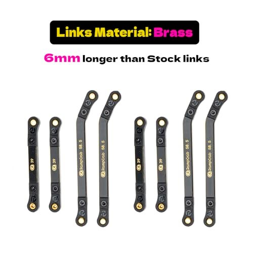 RampCrab High Clearance 4 Links Set for AX24 Front Rear Extend 6mm Brass Links Set Upgrade Parts for AX24 XC1 124 RC Crawler Car Upgrade Accessories - Image 5