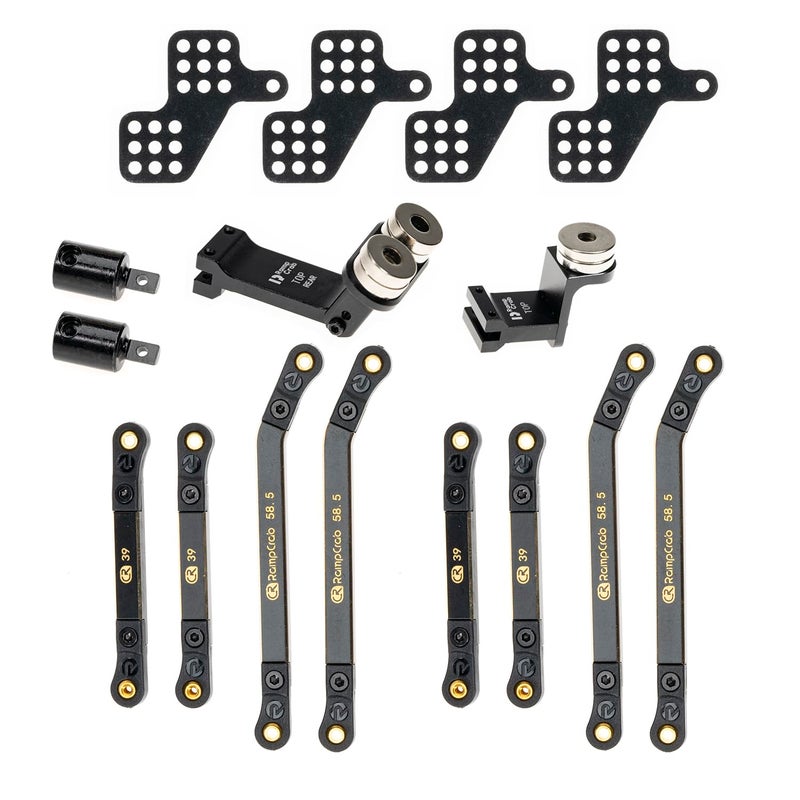 RampCrab High Clearance 4 Links Set for AX24 Front Rear Extend 6mm Brass Links Set Upgrade Parts for AX24 XC1 124 RC Crawler Car Upgrade Accessories - Image 4