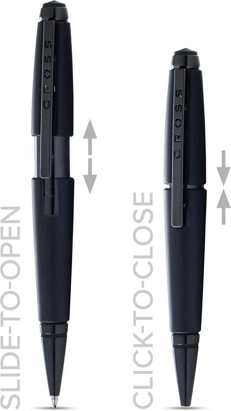 Cross Edge Refillable Rollerball Pen Presented in a Premium Gift Box - Medium Point, Black Ink, Matte Black - Image 3