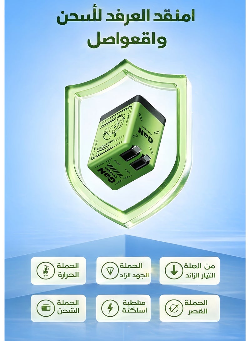 سيسلي شاحن GaN سريع 120 واط قابس بريطاني شاحن جداري PD PPS مع كابلين مدمجين قابلين للسحب شاحن USB C سريع للابتوب وماك بوك وآيفون وسامسونج - Image 5