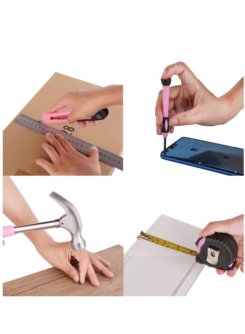 ELTRAZONE 39-Piece All Purpose Household Pink Tool Kit for Girls, Ladies and Women - Includes All Essential Tools for Home, Garage, Office and College Dormitory Use - Image 5