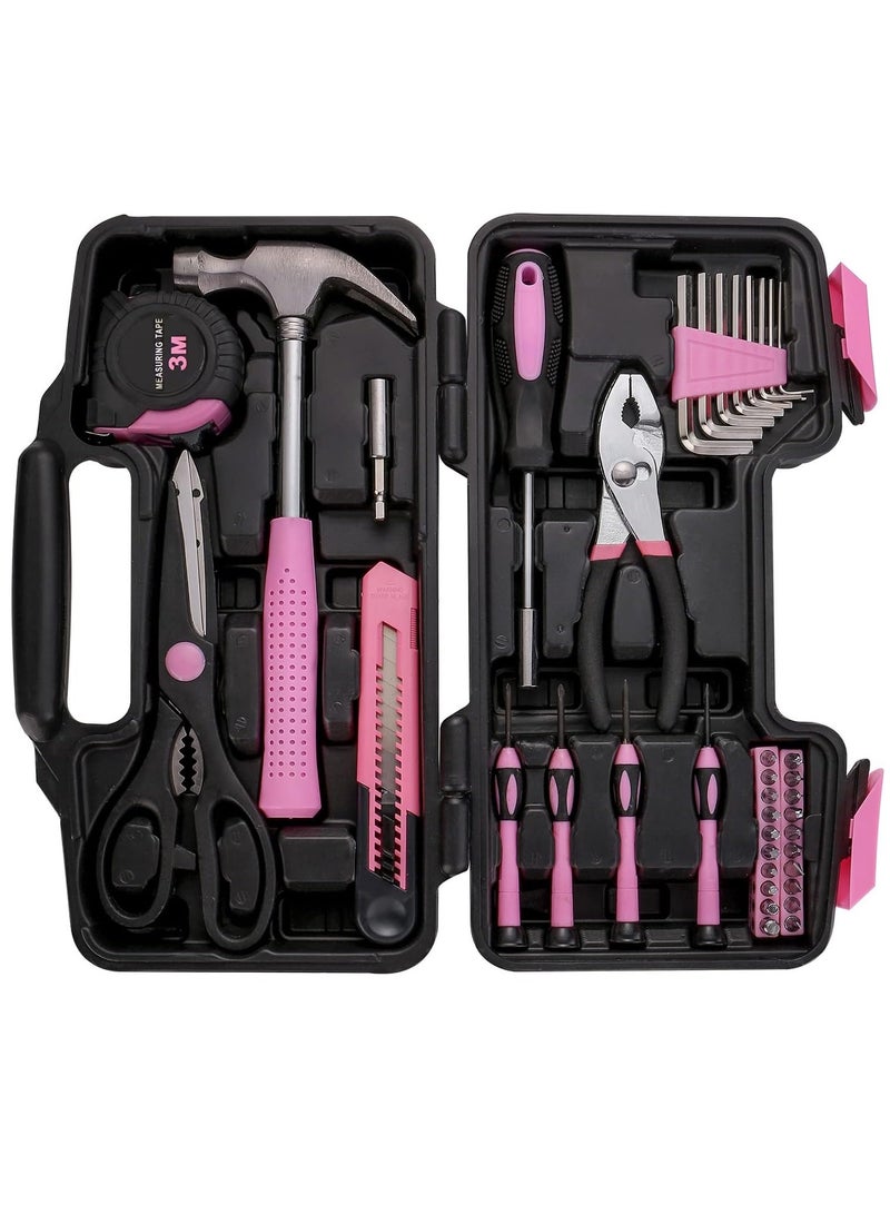 ELTRAZONE 39-Piece All Purpose Household Pink Tool Kit for Girls, Ladies and Women - Includes All Essential Tools for Home, Garage, Office and College Dormitory Use - Image 2