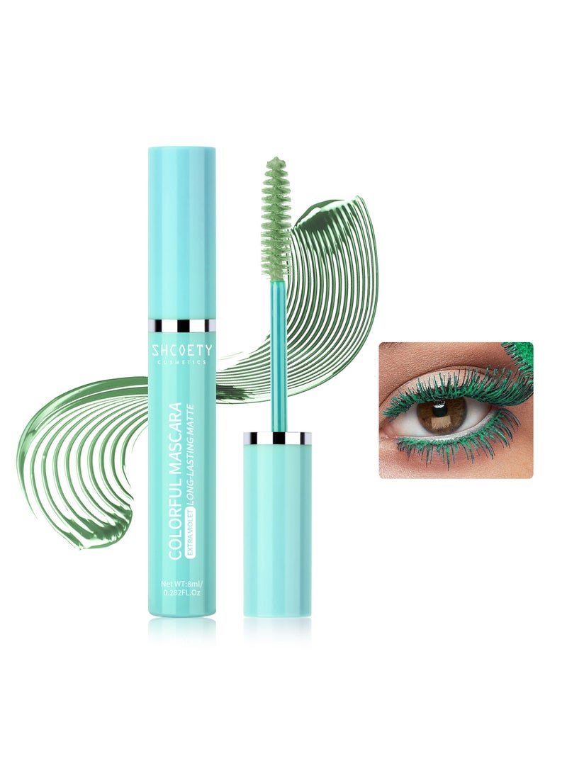 SHCOETY مسكرة للنساء مقاومة للعرق تدوم طويلاً مقاومة للماء بلون بحيرة أزرق - Image 2