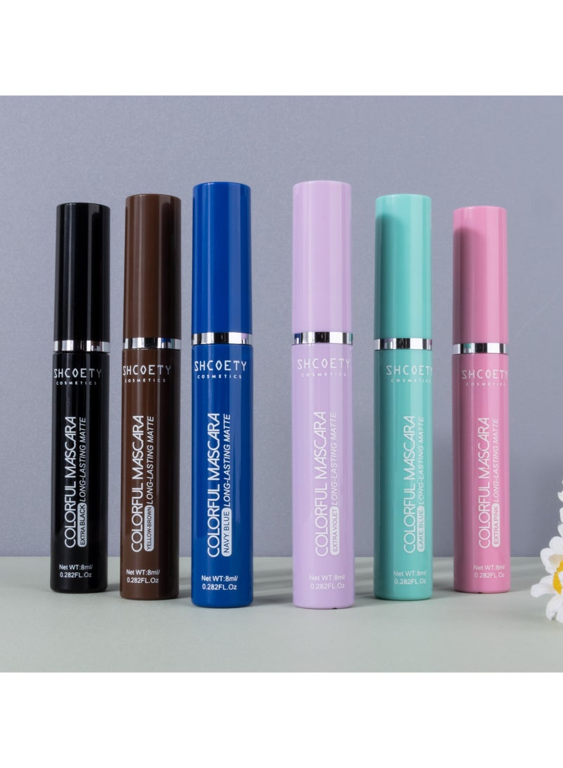 SHCOETY مسكرة للنساء مقاومة للعرق تدوم طويلاً مقاومة للماء بلون بحيرة أزرق - Image 4