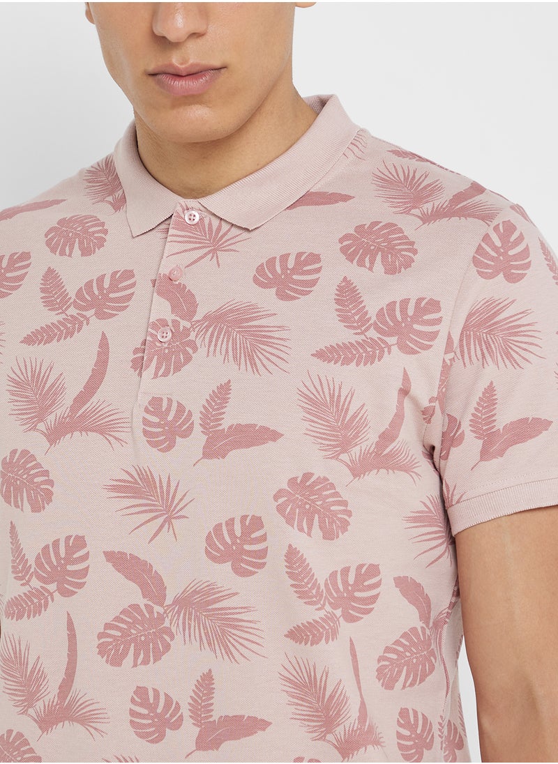 BRAVE SOUL Printed Polo Shirt  - Image 3