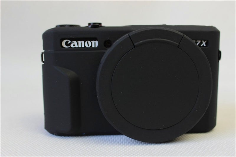 BolinUS G7 X Mark II Case, BolinUS Fullbody Ultra-Thin Lightweight Rubber Soft Silicone Case Bag Cover for Canon PowerShot G7 X Mark II -Black - Image 1