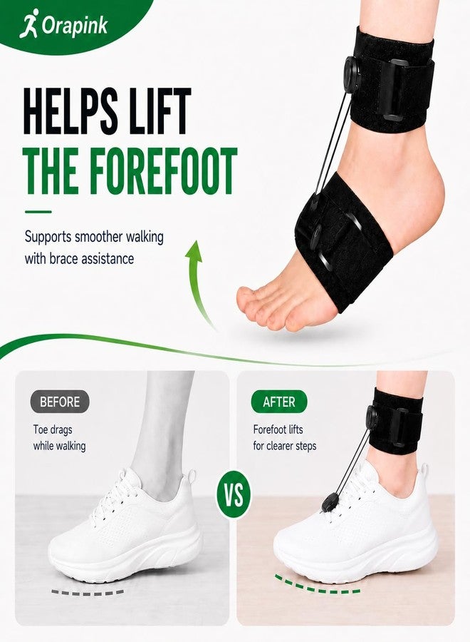 Orapink Drop Foot Brace for Walking - Adjustable AFO with Knob, 2-in-1 Day & Night Support, Comfortable & Breathable Foot Drop Brace for Men & Women, Fits Left & Right Foot - Image 4