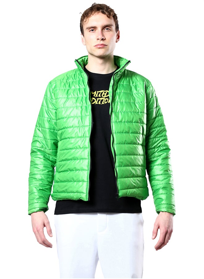 Green Zipped Puffer Jacket with Stand Collar - pzsku/ZEB53C3AED8BB3C74AA79Z/45/_/1727254379/e5833b85-c9f4-434f-b8bd-73a235468e0e