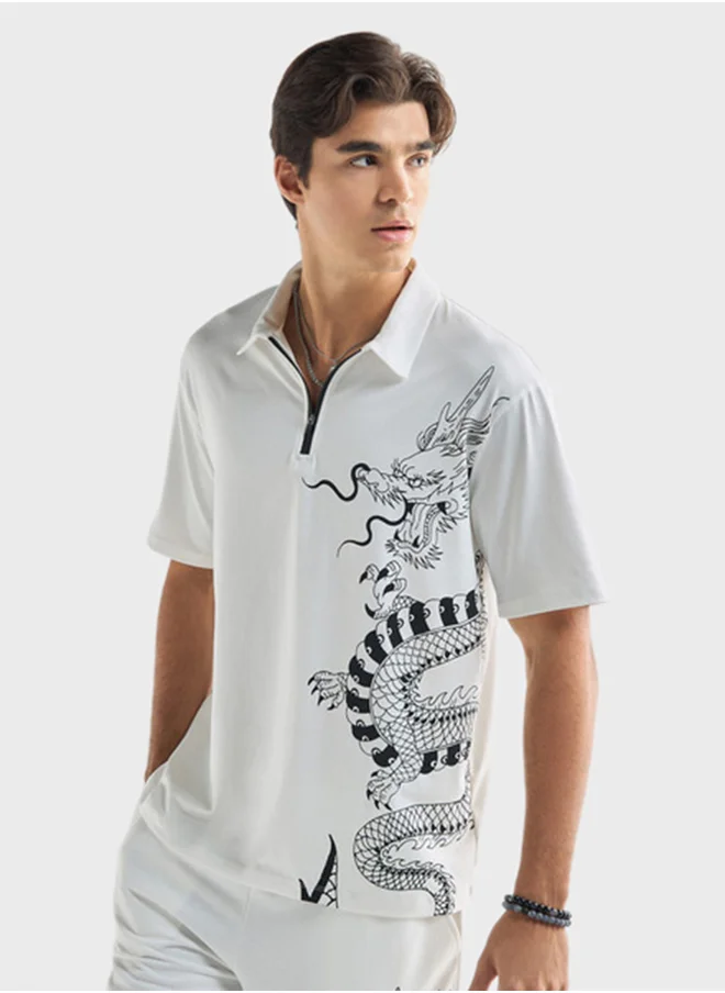 فاف Logo Detailed Short Sleeve Polo Shirt