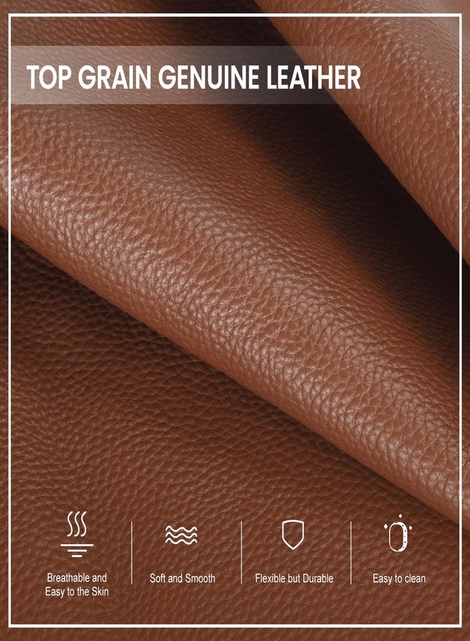 befen Genuine Leather Tote Bag for Women Work,Brown Leather Tote Bag,Large Women's Zippered Shoulder Bags Purses Satchel Handbags with Top Handles Work Purse for Daily Travel - Image 4