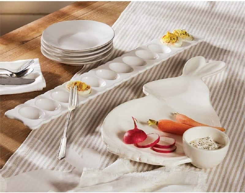 MudPie Deviled Egg Serving Tray Set with Fork - Image 5