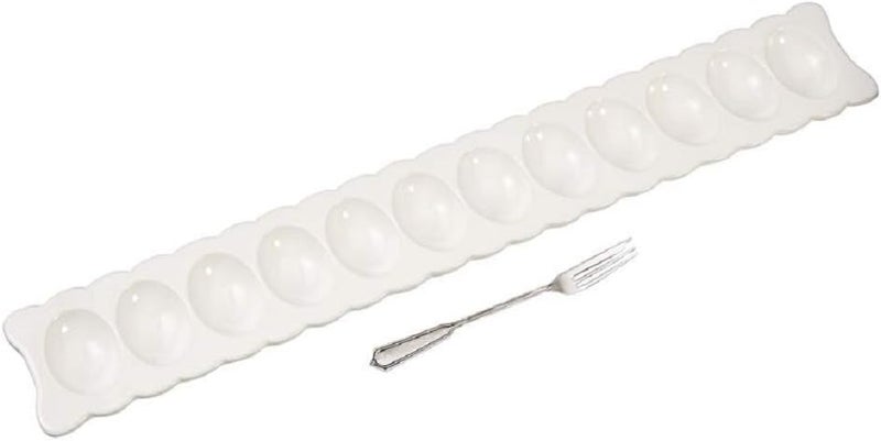 MudPie Deviled Egg Serving Tray Set with Fork - Image 1