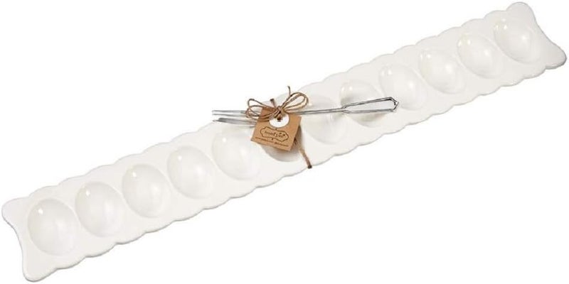 MudPie Deviled Egg Serving Tray Set with Fork - Image 2