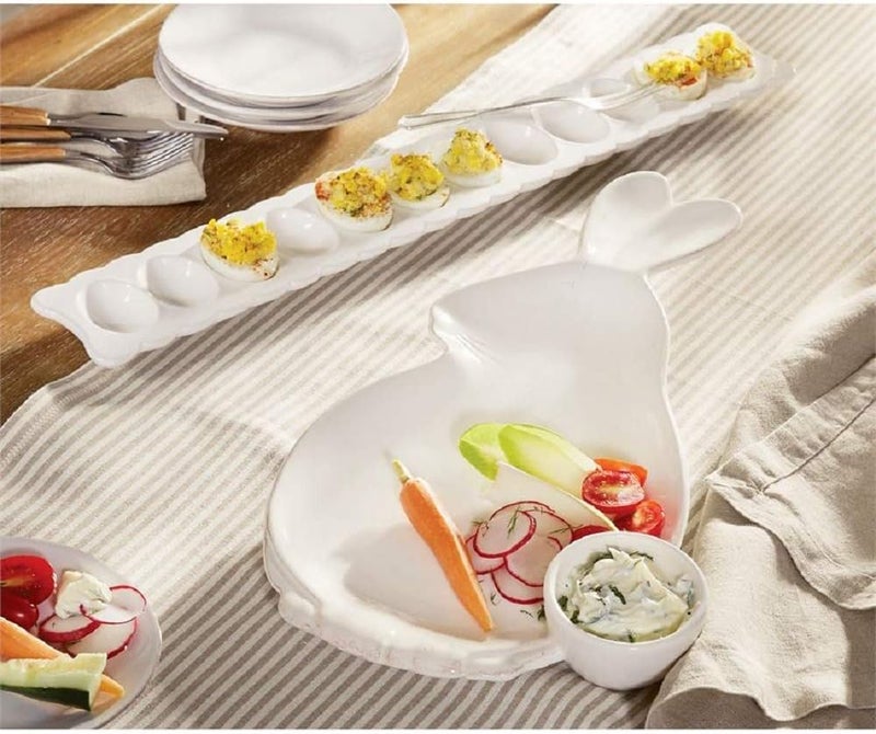 MudPie Deviled Egg Serving Tray Set with Fork - Image 3