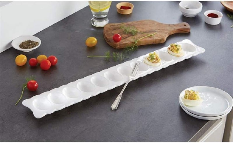 MudPie Deviled Egg Serving Tray Set with Fork - Image 4