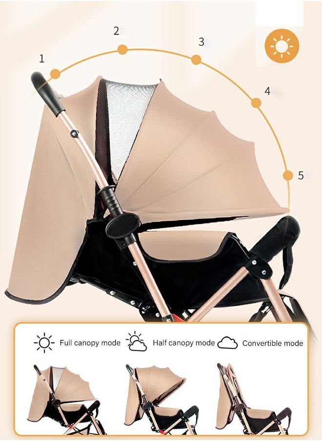 Arabest Baby Stroller,Baby Carriage with Adjustable Handle and Four-Wheel Shock Absorption,Reversible,High Landscape and Fashional PramSuitable,for Babies Up to One Year Old  - Image 2