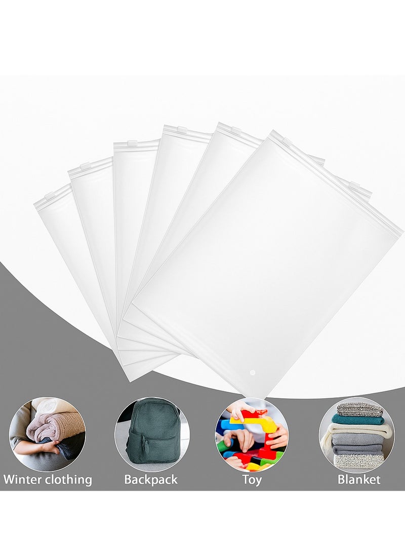 Y&D 50 Pcs Frosted Clothes Zipper Bags For Shipping Resealable Travel Storage Packaging Bags Waterproof Clear 3 Mil Thick Frosted Apparel Zip Bags With Vent Holes Luggage Organiser Bags 20x28cm - Image 1