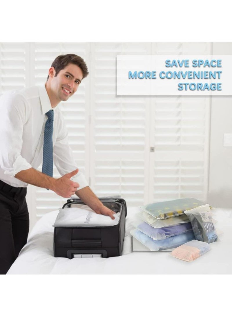 Y&D 50 Pcs Frosted Clothes Zipper Bags For Shipping Resealable Travel Storage Packaging Bags Waterproof Clear 3 Mil Thick Frosted Apparel Zip Bags With Vent Holes Luggage Organiser Bags 20x28cm - Image 3