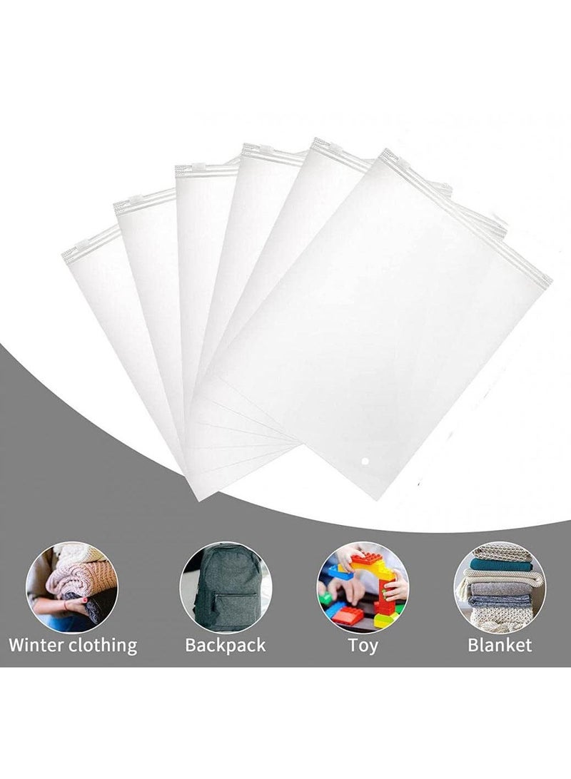 Y&D 50 Pcs Frosted Clothes Zipper Bags For Shipping Resealable Travel Storage Packaging Bags Waterproof Clear 3 Mil Thick Frosted Apparel Zip Bags With Vent Holes Luggage Organiser Bags 20x28cm - Image 2