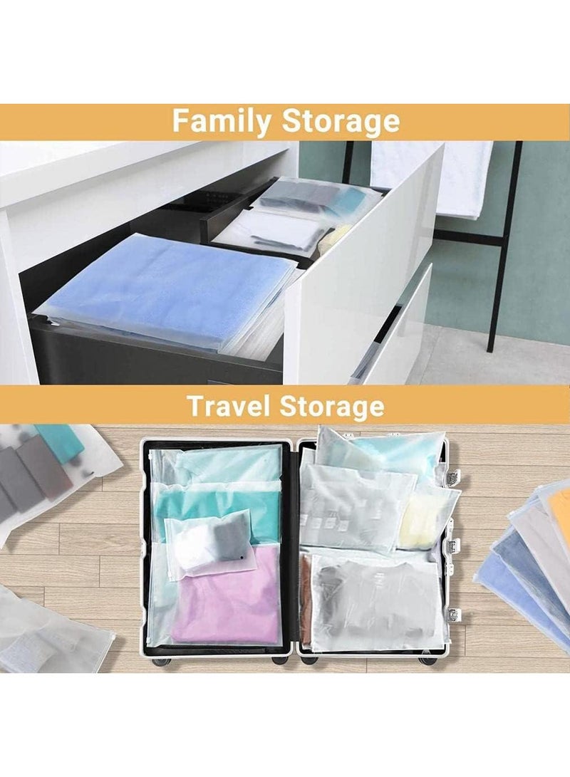 Y&D 50 Pcs Frosted Clothes Zipper Bags For Shipping Resealable Travel Storage Packaging Bags Waterproof Clear 3 Mil Thick Frosted Apparel Zip Bags With Vent Holes Luggage Organiser Bags 20x28cm - Image 4