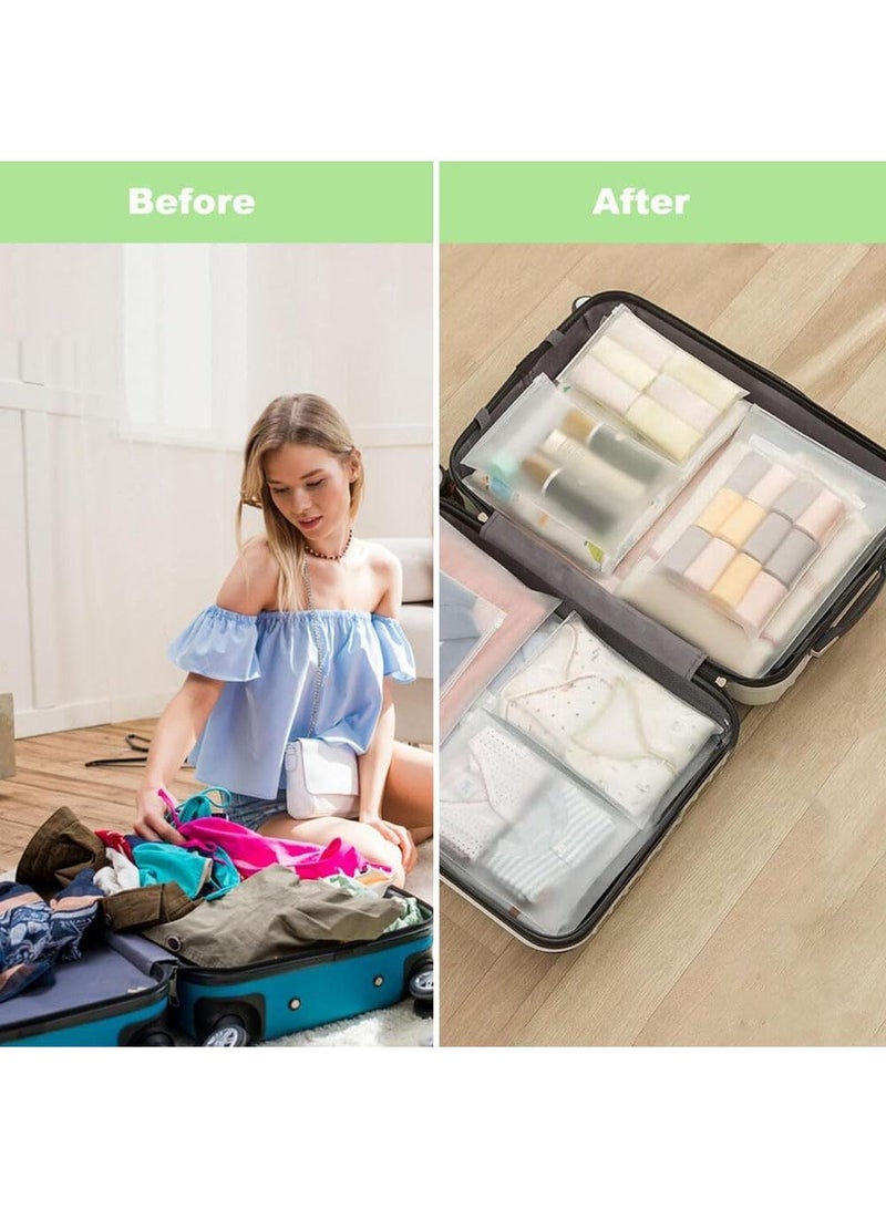 Y&D 50 Pcs Frosted Clothes Zipper Bags For Shipping Resealable Travel Storage Packaging Bags Waterproof Clear 3 Mil Thick Frosted Apparel Zip Bags With Vent Holes Luggage Organiser Bags 20x28cm - Image 5