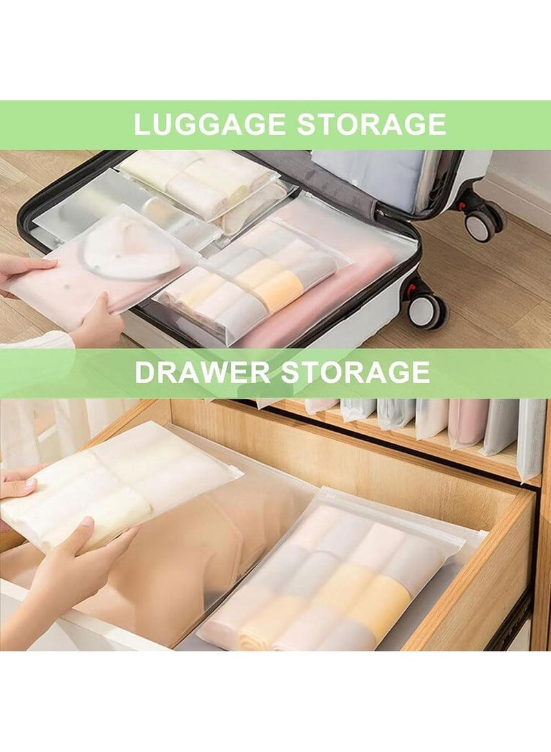 Bluejw 50 Pcs Frosted Clothes Zipper Bags For Shipping Resealable Travel Storage Packaging Bags Waterproof Clear 3 Mil Thick Frosted Apparel Zip Bags With Vent Holes Luggage Organiser Bags 20x28cm - Image 5