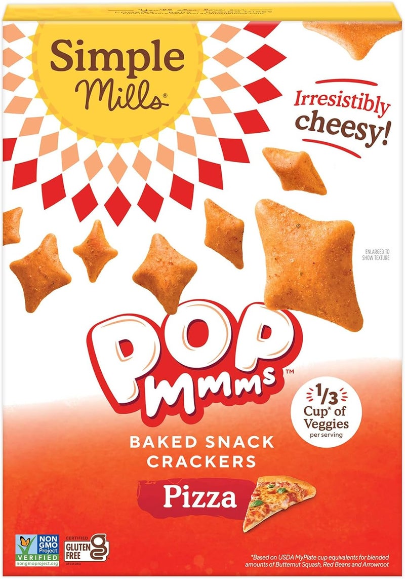 Simple Mills Pop Mmms Pizza Baked Snack Crackers, Gluten Free, 4 Ounce - Image 1